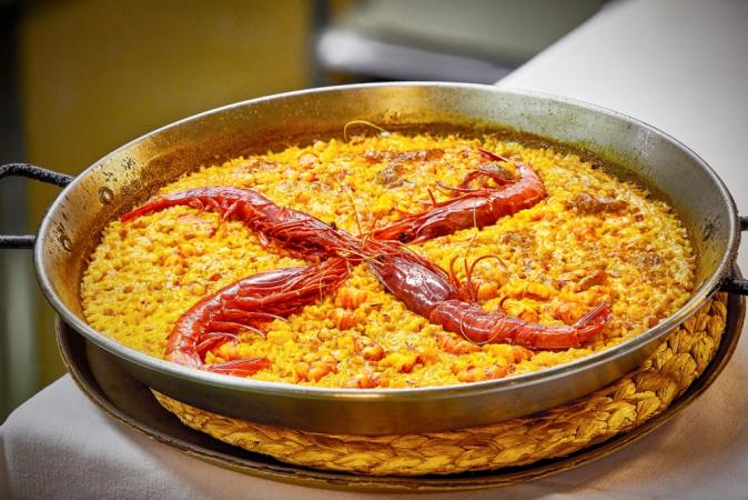 Arroz de carabinero en paella