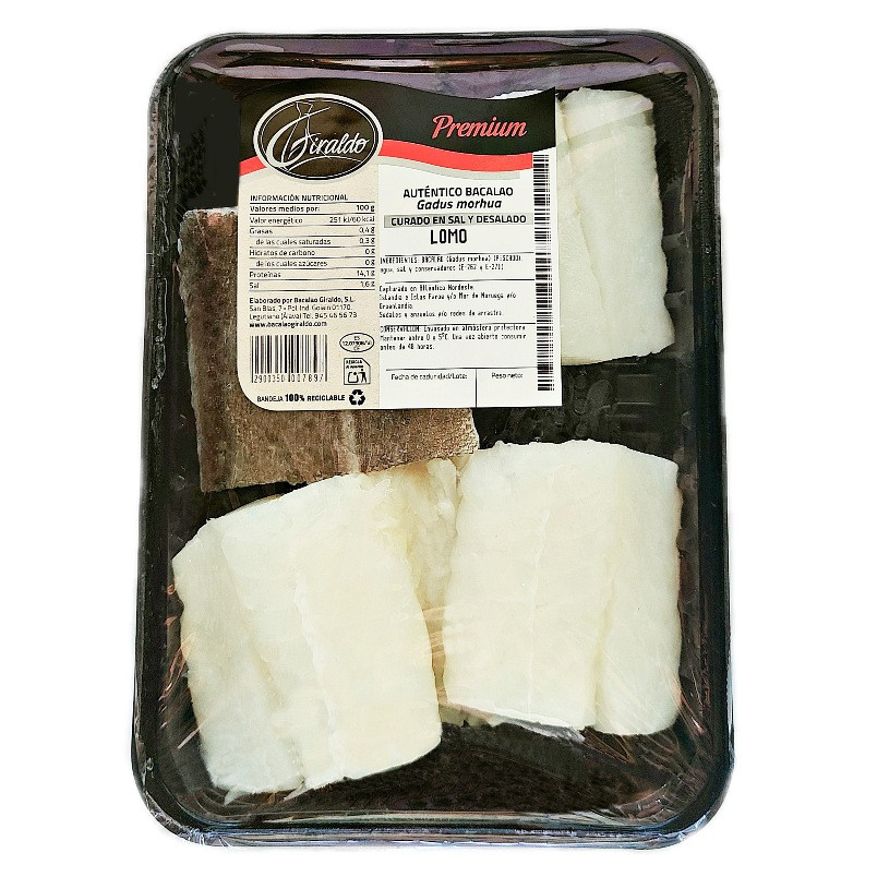  Bacalao desalado lomos Premium Giraldo 800 gr aprox.
