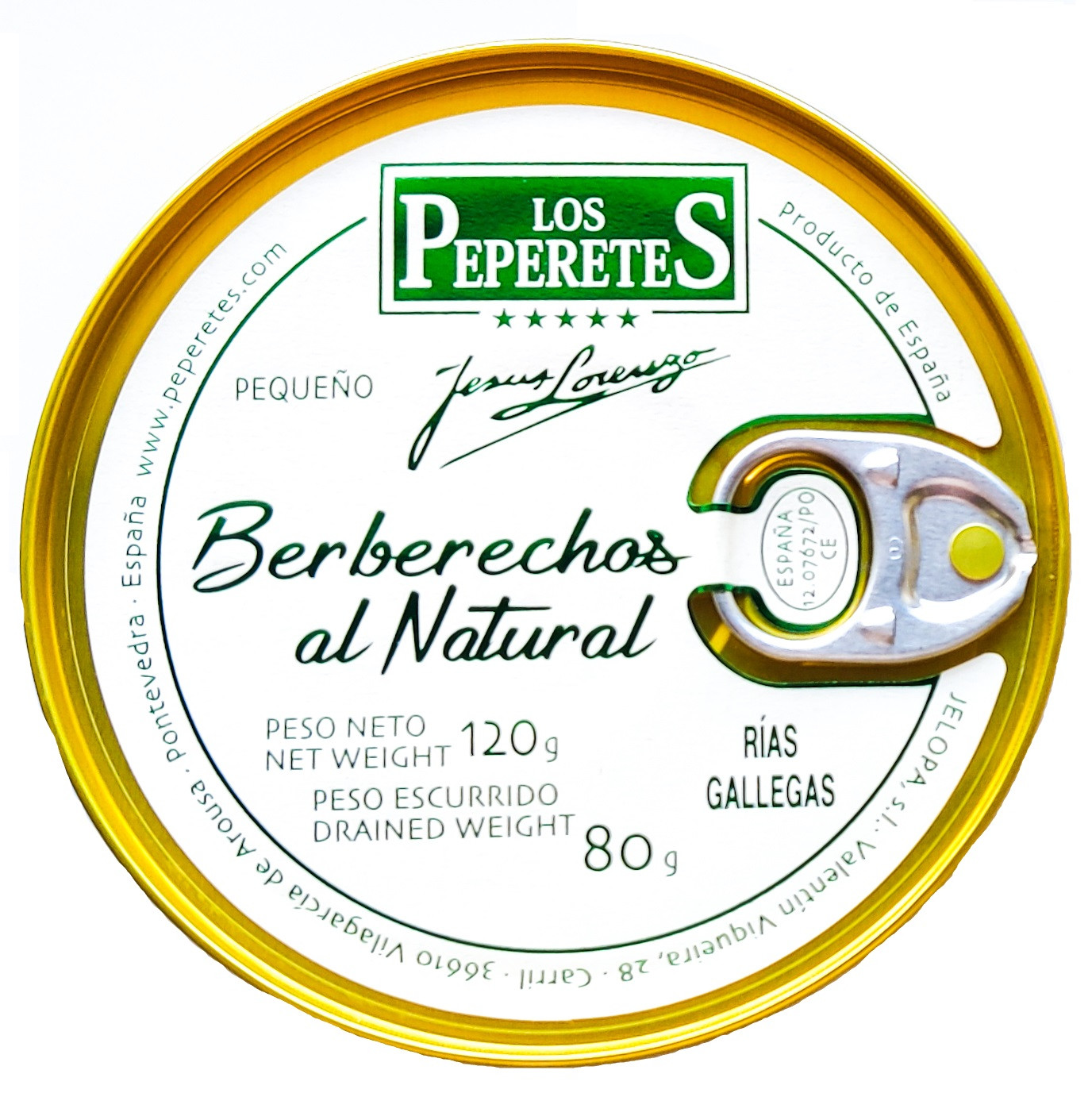  Berberechos al natural (pequeño) Los Peperetes 120gr