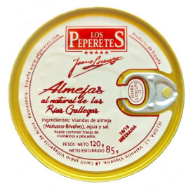 Almejas al natural 16/18 pz. Los Peperetes 120 gr