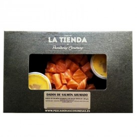   Dados de salmón ahumado de Pescaderías Coruñesas